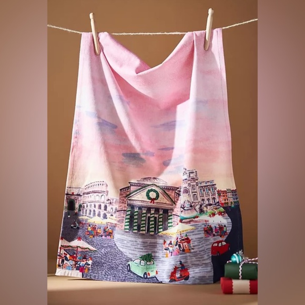 NWT, Holiday in the City Tea Towel ROME